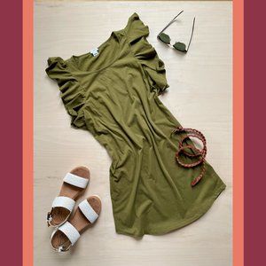 J. Crew Ruffle Shoulder Sleeveless Dress